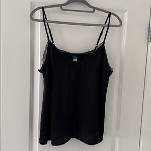 Satin Lace Trim Tank Top